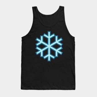 Blue Winter Snowflake Pattern Tank Top